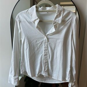 Reformation White Long Sleeve Button Down Shirt